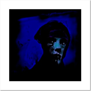 Woman or beautiful man. Like in night dream. Dark, dim, blue. So cool. Posters and Art